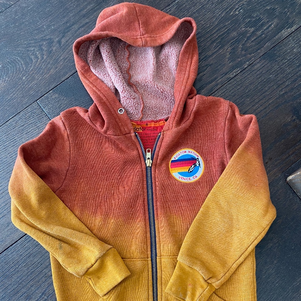 aviator nation kids zip hoodie size 6